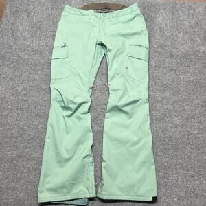 Burton Snow Pants Womens L Green Gloria Insulated Ski Snowboard Pockets 171740